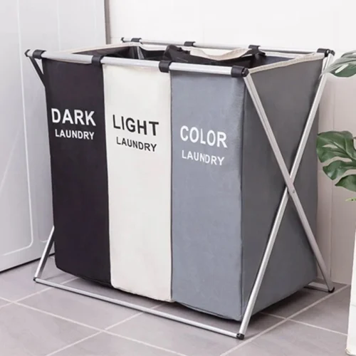 Cesta Plegable Para Ropa Sucia Con 3 Separaciones - Imagen 2